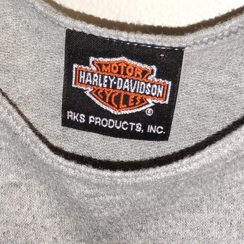 Harley Davidson Muscle Shirt Men Medium Gray Embroidered Sleeveless Biker Tee